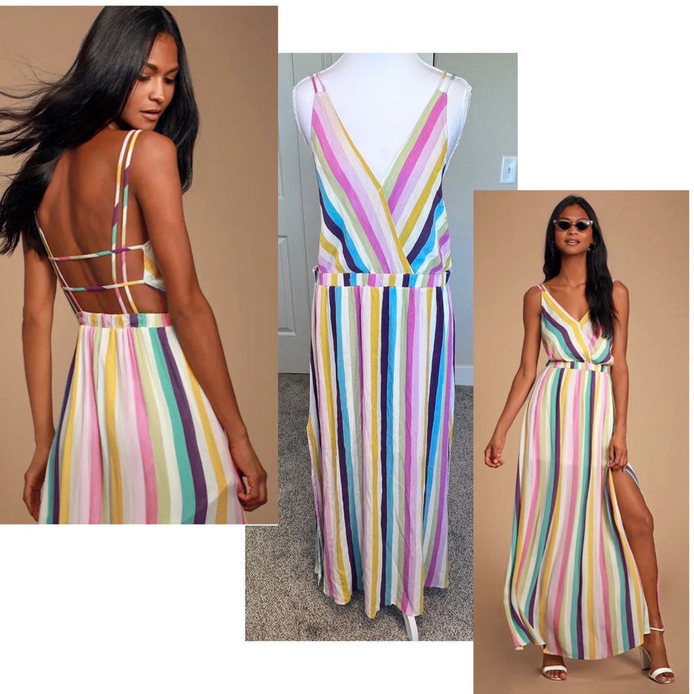 Lulu's Lost In Paradise Striped Maxi Dress XL